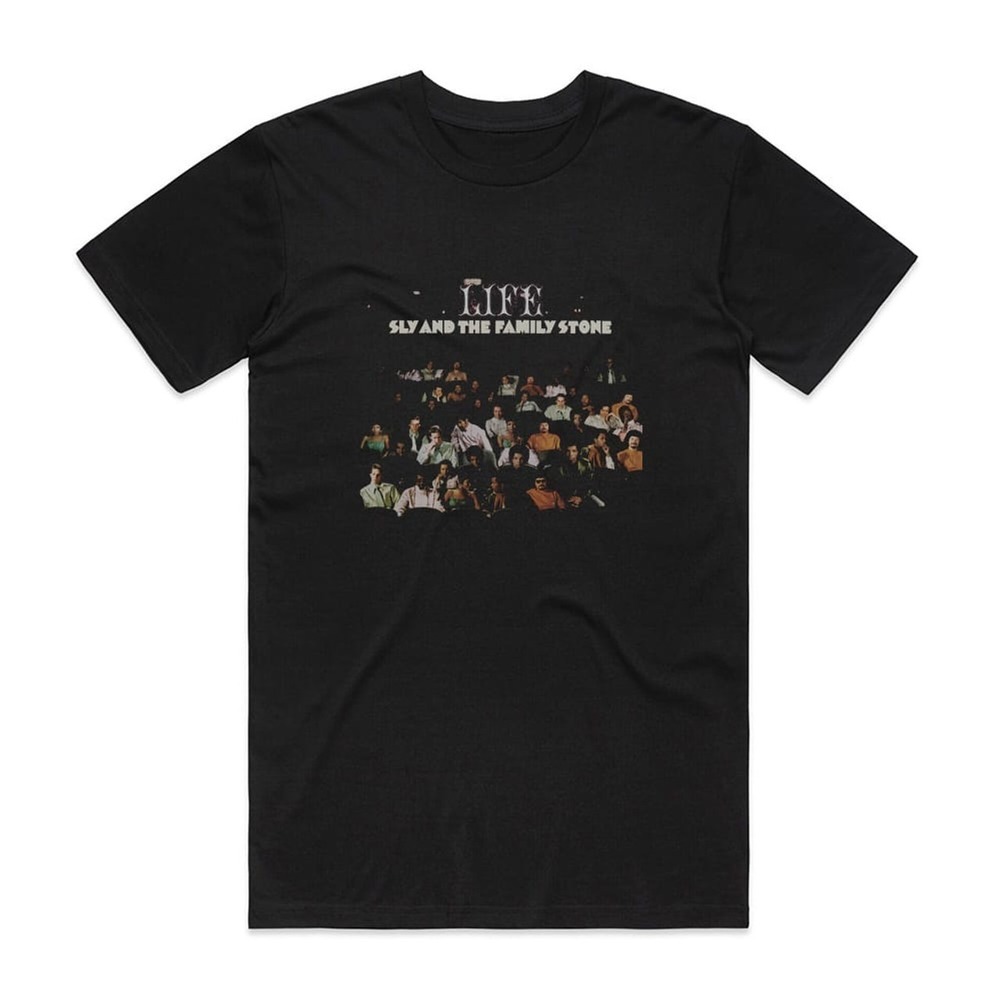 Sly And The Family Stone Life 1 Album Cover T-Shirt Black